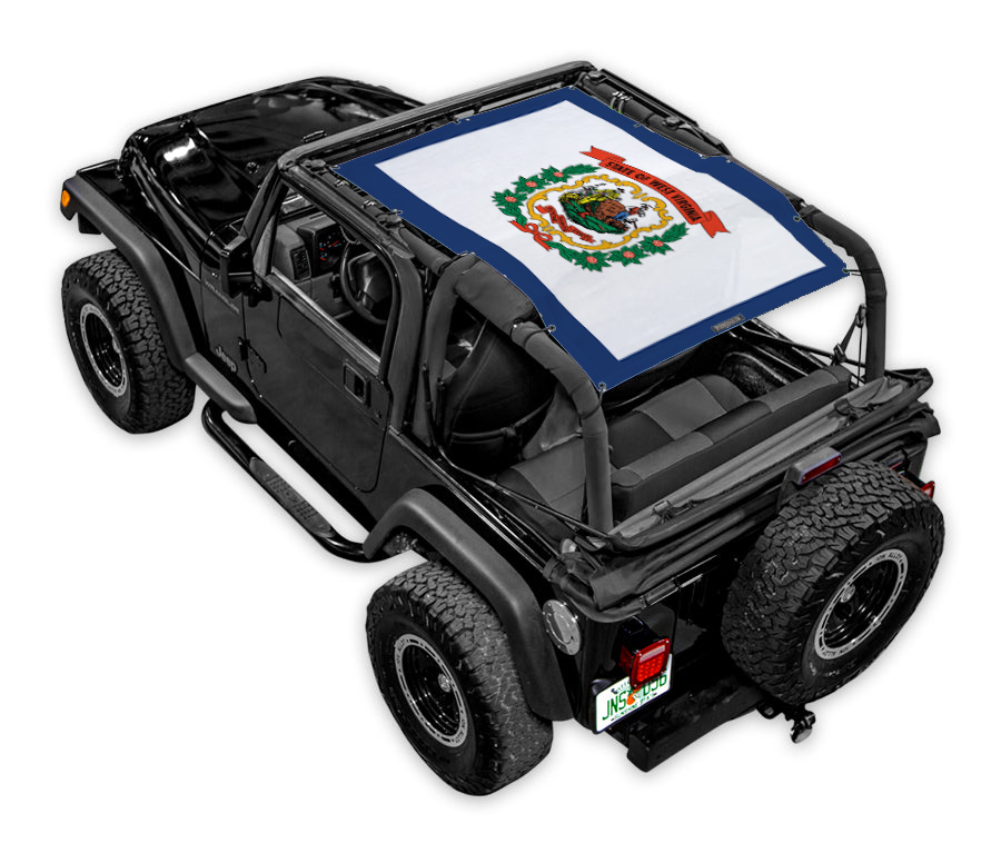 SPIDERWEBSHADE Jeep Wrangler TJ State Flag West Virginia 1997–2006