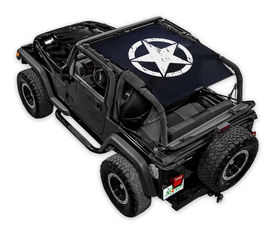 SPIDERWEBSHADE Jeep Wrangler TJ Oscar Mike Distressed Black 1997–2006