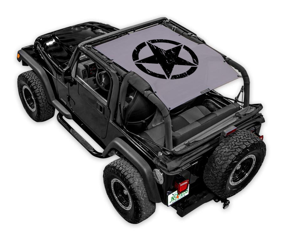 SPIDERWEBSHADE Jeep Wrangler TJ Oscar Mike Distressed Grey 1997–2006
