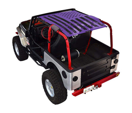 SPIDERWEBSHADE Jeep Wrangler TJ Tactical Flag Distressed Purple 1997–2006