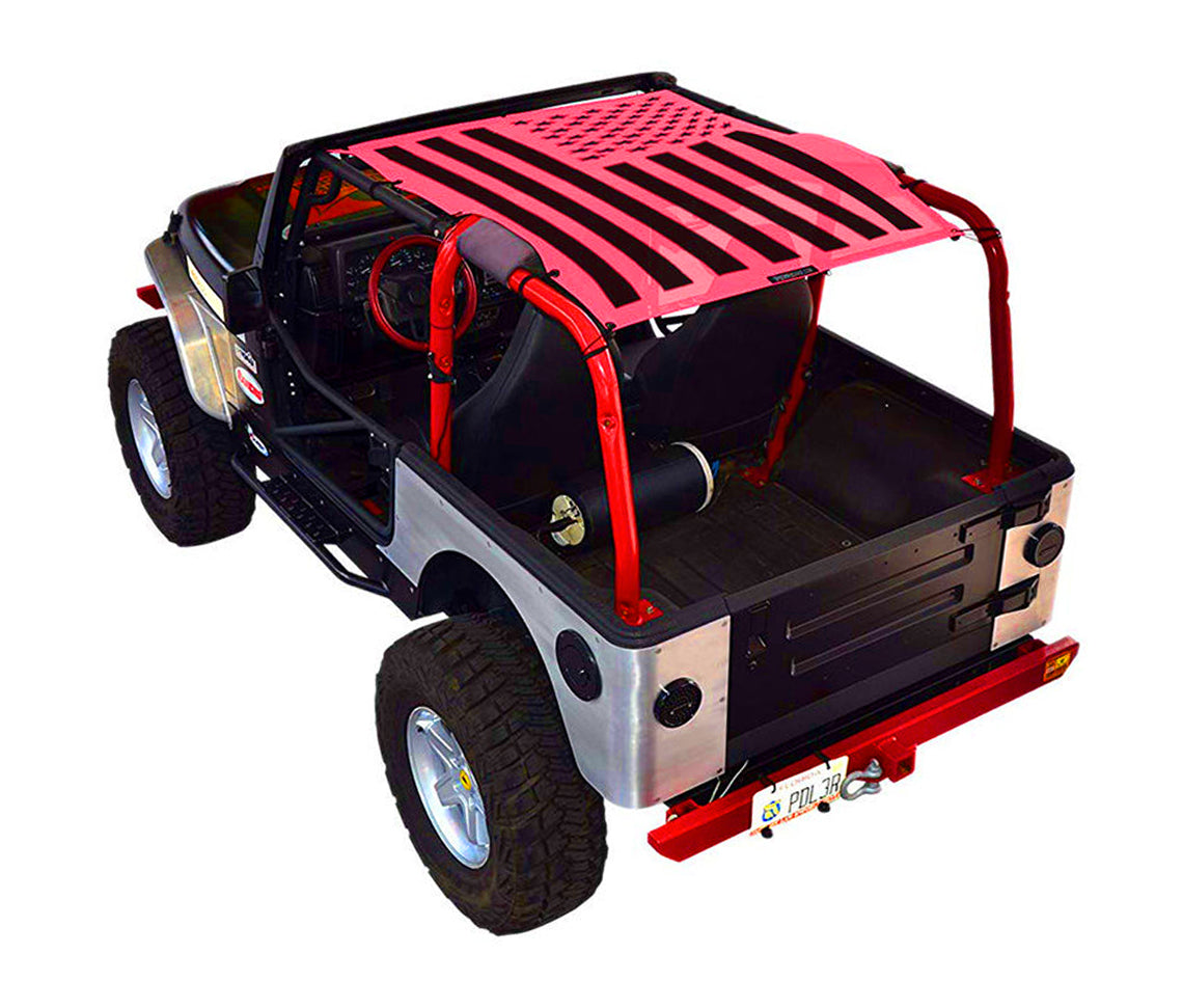 SPIDERWEBSHADE Jeep Wrangler TJ Tactical Flag Solid Pink 1997–2006