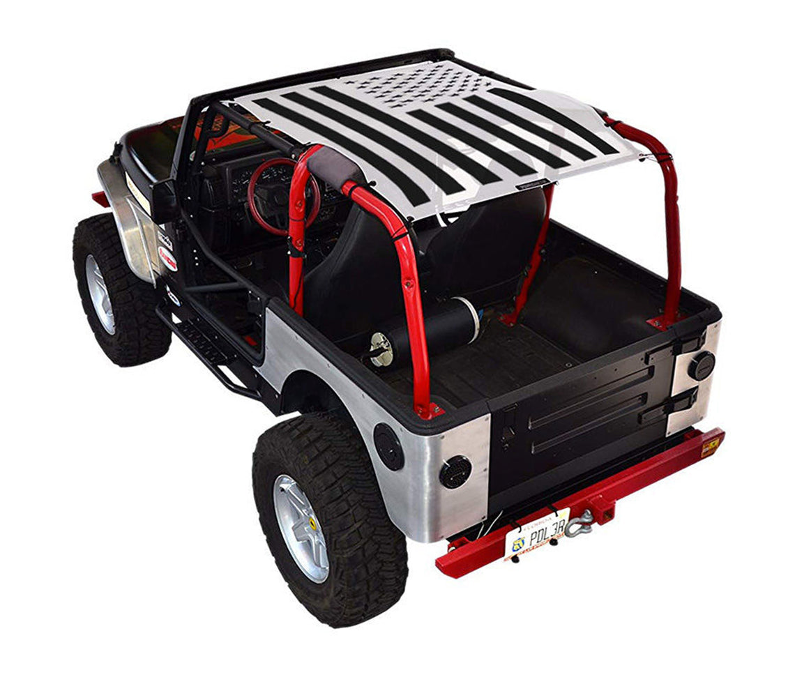 SPIDERWEBSHADE Jeep Wrangler TJ Tactical Flag Solid White 1997–2006