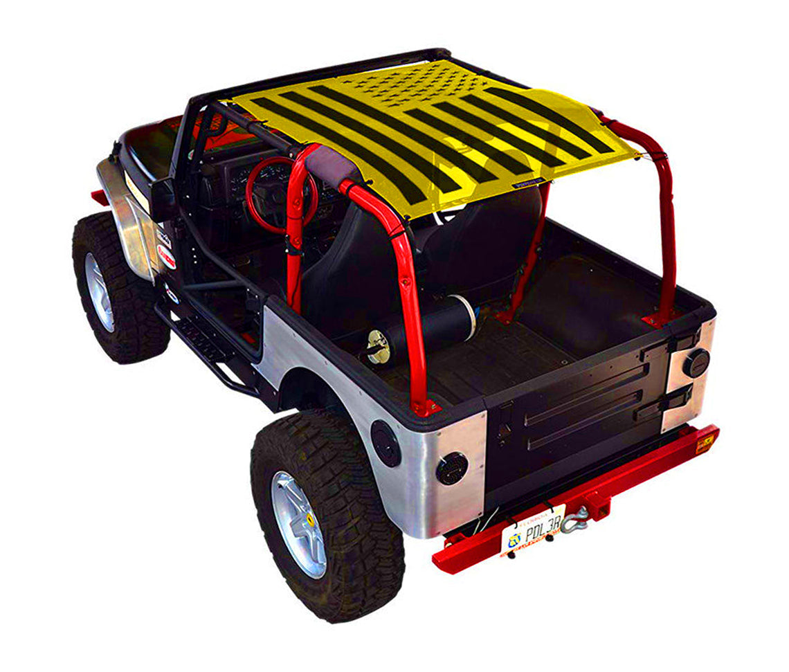 SPIDERWEBSHADE Jeep Wrangler TJ Tactical Flag Solid Yellow 1997–2006