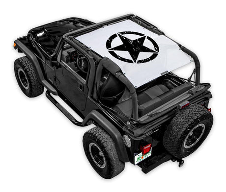 SPIDERWEBSHADE Jeep Wrangler TJ Oscar Mike Distressed White 1997–2006