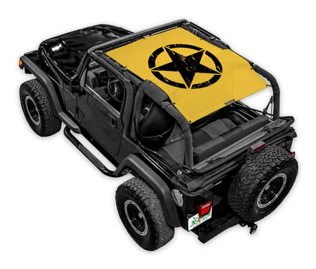 SPIDERWEBSHADE Jeep Wrangler TJ Oscar Mike Distressed Yellow 1997–2006