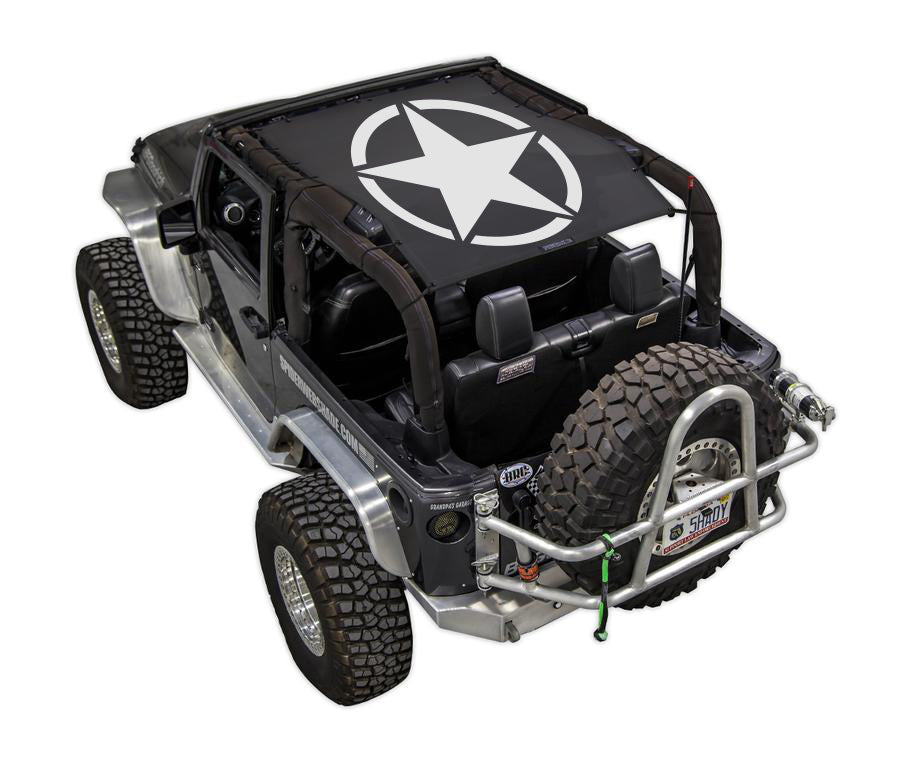 JEEP★UNISEX_Classic Border Half Sleeves_2色 Jeep Wrangler JL JL4D Tactical Flag Distressed SPIDERWEBSHADE