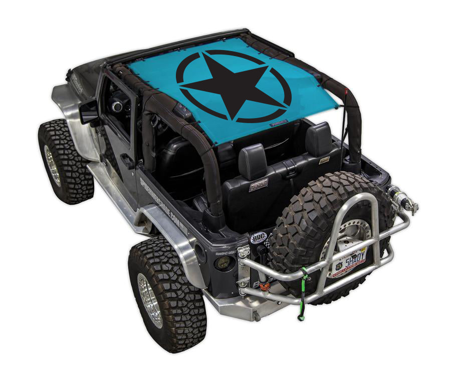 JEEP★UNISEX_Functional Half Sleeves_2色 Jeep Wrangler JK JK4D Tactical Flag Distressed SPIDERWEBSHADE