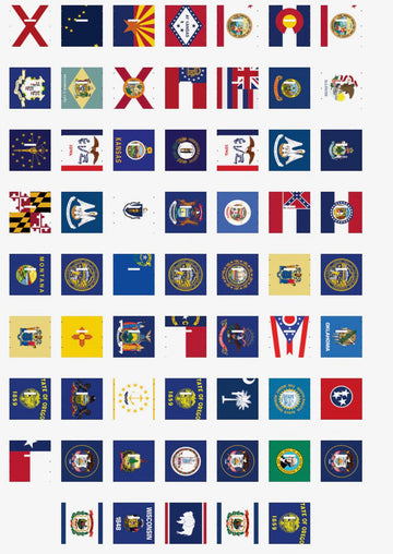 JLKINI 2D/4D PRINTED STATE FLAGS