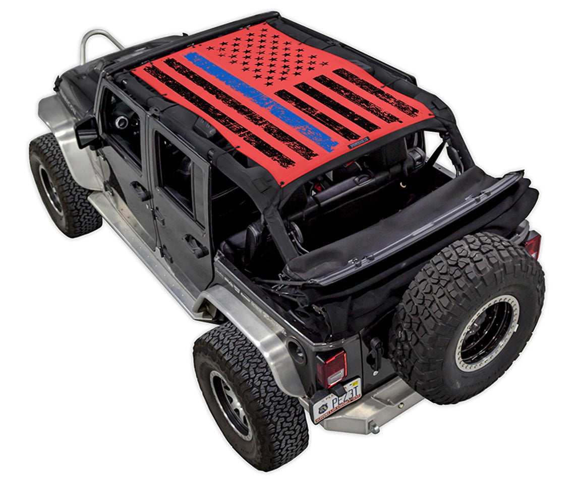 JK-4D Tactical Flag Distressed Thin Blue Line