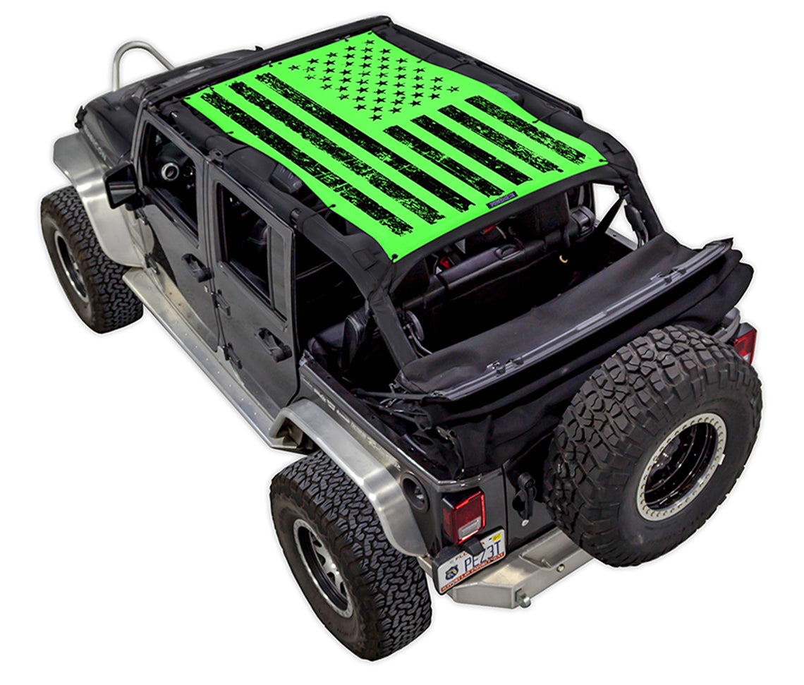 Jeep Wrangler JK JK4D Tactical Flag Distressed SPIDERWEBSHADE