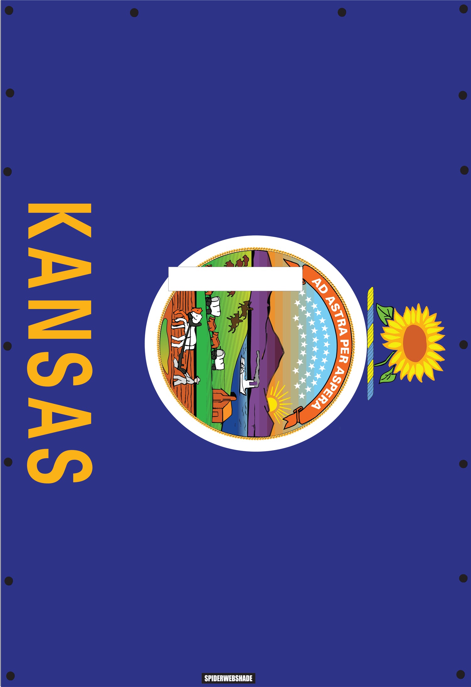JL4D Printed Kansas flag SPIDERWEBSHADE Shadetop design