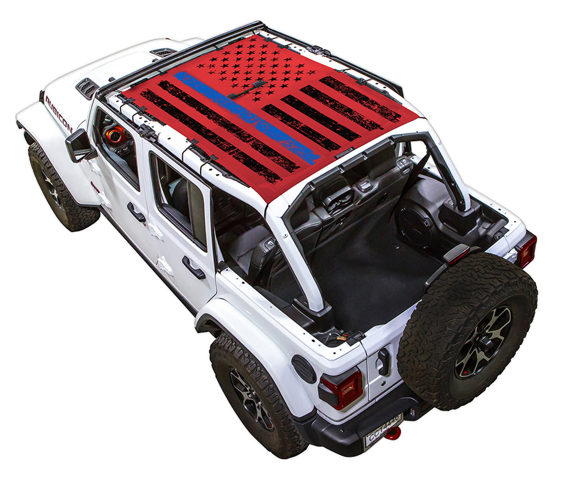 JL4D Tactical Flag Distressed Thin Blue Line