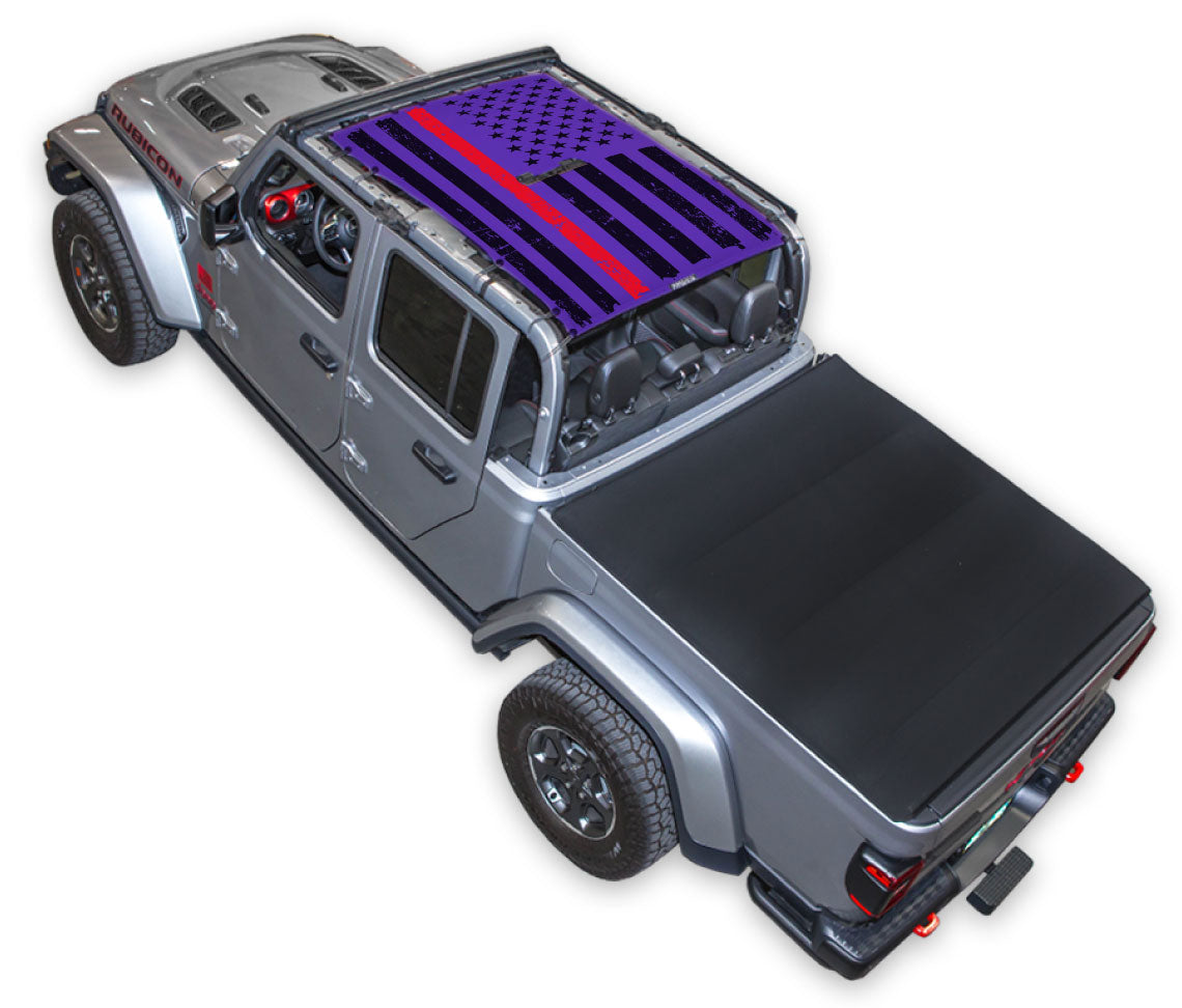 Jeep Gladiator JT Sunshade Mesh Top JT4D -TACTICAL FLAG DISTRESSED
