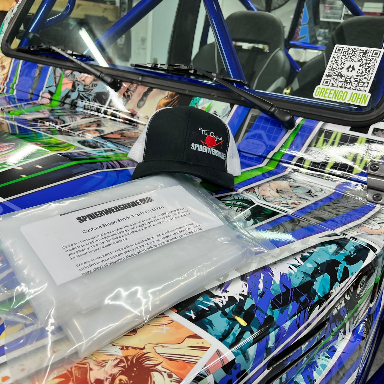Spiderwebshade hat on top of greengojohns build alongside the custom shade shade top instructions