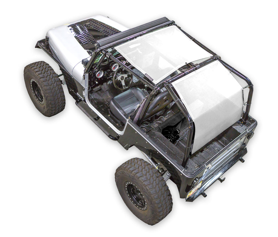 Jeep Wrangler YJ Sunshade Mesh Top Shadecage SPIDERWEBSHADE Jeep Wrangler YJ Sunshade Mesh Top Shadecage SPIDERWEBSHADE
